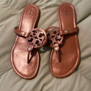 Tory Burch chestnut Miller sandals size 8 EUC